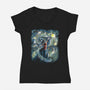 Starry Magic-Womens-V-Neck-Tee-zascanauta