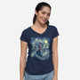 Starry Magic-Womens-V-Neck-Tee-zascanauta