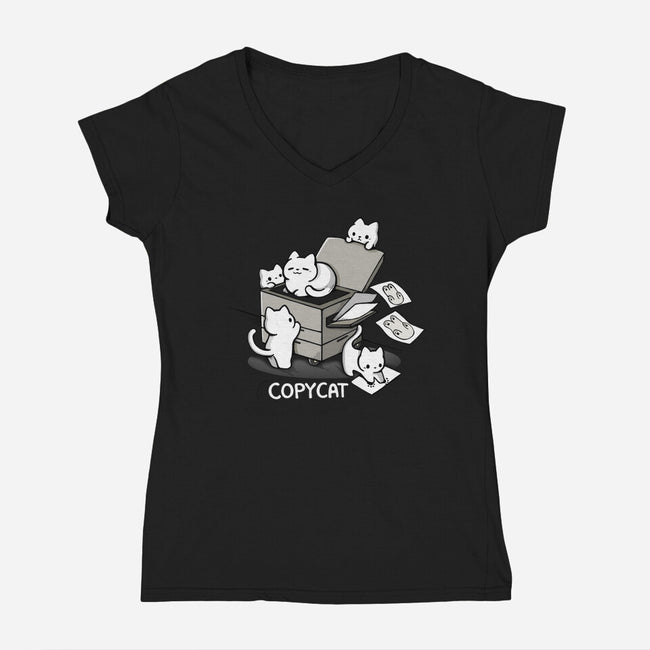 CopyCat-Womens-V-Neck-Tee-Vallina84