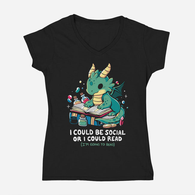 Be Social-Womens-V-Neck-Tee-Vallina84