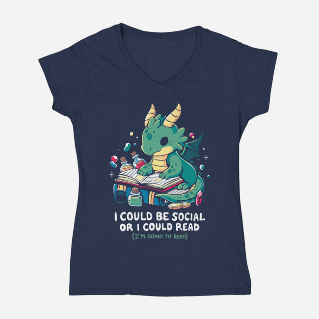 Be Social-Womens-V-Neck-Tee-Vallina84