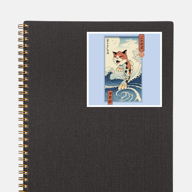 Cat Fish Ukiyo-e-None-Glossy-Sticker-vp021