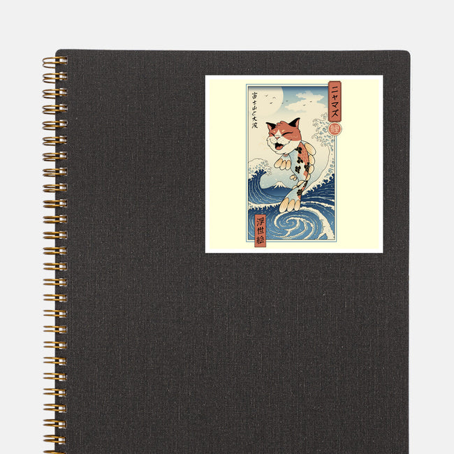 Cat Fish Ukiyo-e-None-Glossy-Sticker-vp021