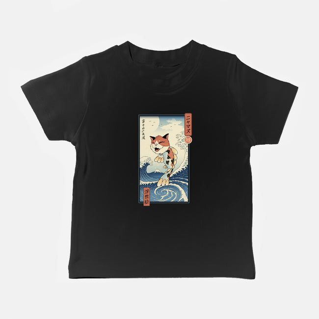 Cat Fish Ukiyo-e-Baby-Basic-Tee-vp021