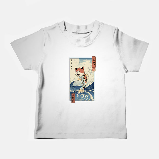 Cat Fish Ukiyo-e-Baby-Basic-Tee-vp021