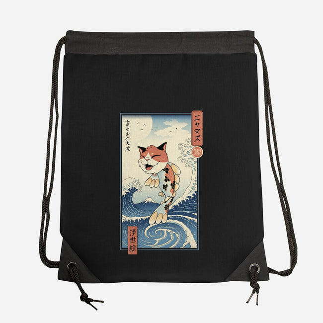 Cat Fish Ukiyo-e-None-Drawstring-Bag-vp021