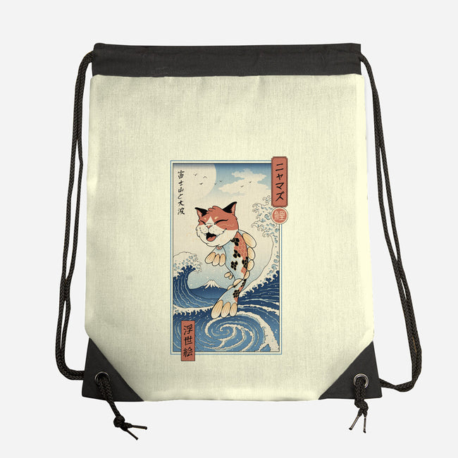 Cat Fish Ukiyo-e-None-Drawstring-Bag-vp021