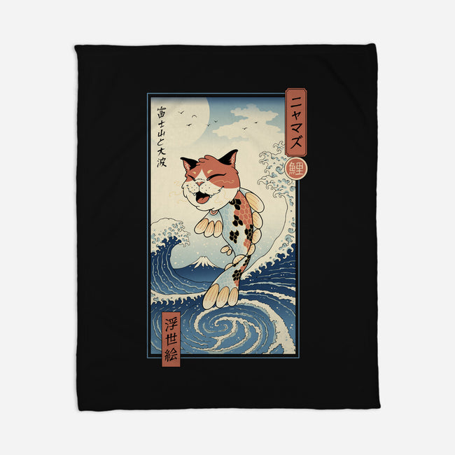 Cat Fish Ukiyo-e-None-Fleece-Blanket-vp021
