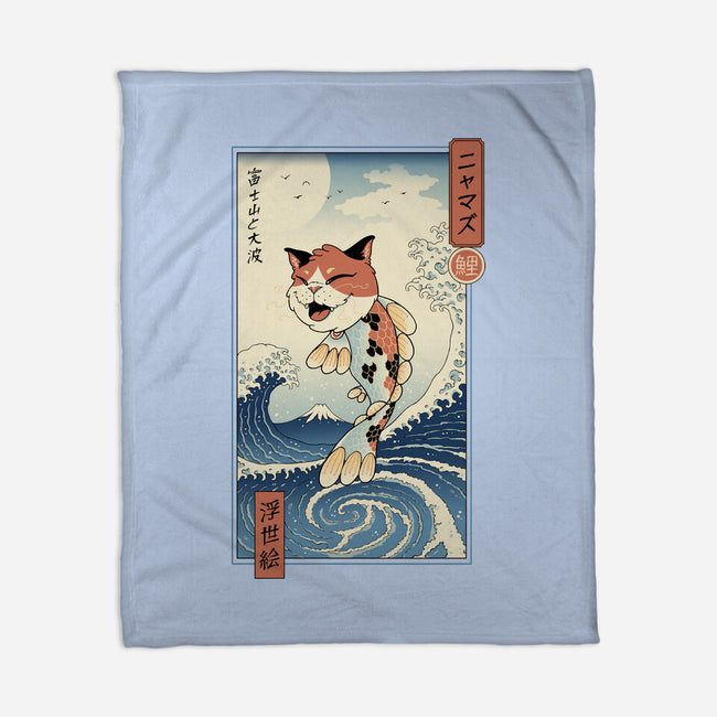 Cat Fish Ukiyo-e-None-Fleece-Blanket-vp021