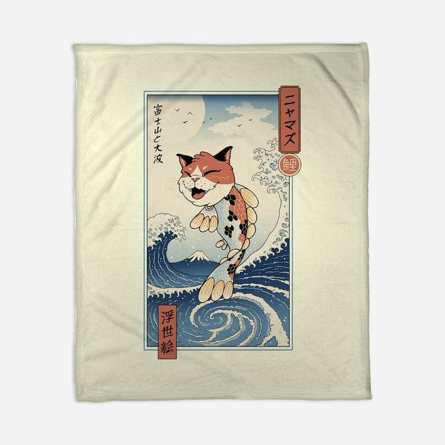 Cat Fish Ukiyo-e-None-Fleece-Blanket-vp021
