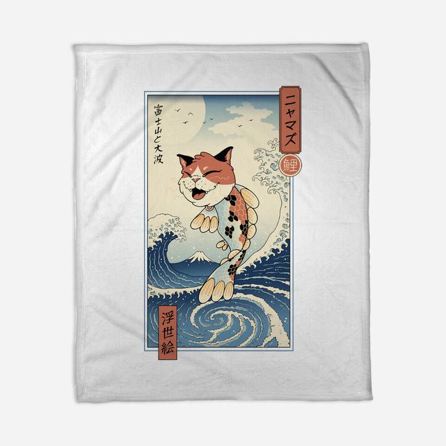 Cat Fish Ukiyo-e-None-Fleece-Blanket-vp021