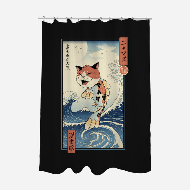 Cat Fish Ukiyo-e-None-Polyester-Shower Curtain-vp021