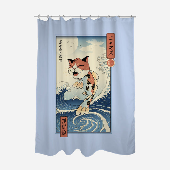 Cat Fish Ukiyo-e-None-Polyester-Shower Curtain-vp021