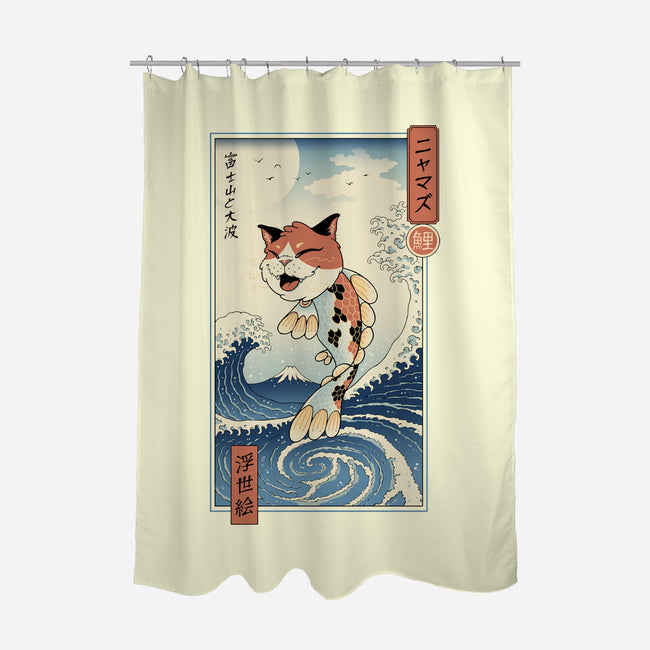 Cat Fish Ukiyo-e-None-Polyester-Shower Curtain-vp021
