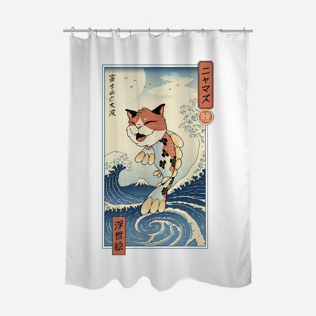 Cat Fish Ukiyo-e-None-Polyester-Shower Curtain-vp021
