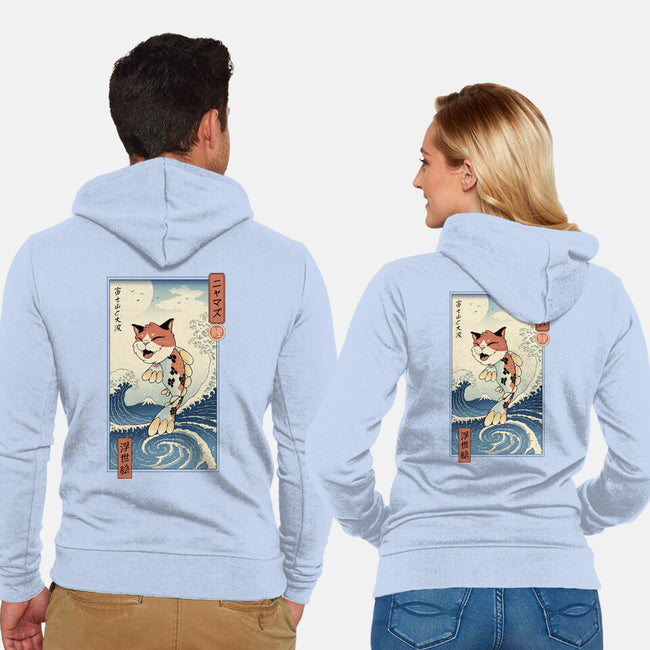 Cat Fish Ukiyo-e-Unisex-Zip-Up-Sweatshirt-vp021