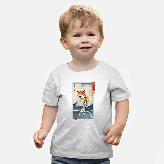Cat Fish Ukiyo-e-Baby-Basic-Tee-vp021