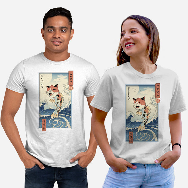 Cat Fish Ukiyo-e-Unisex-Basic-Tee-vp021