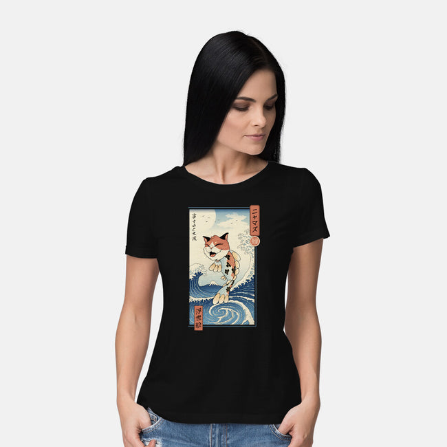 Cat Fish Ukiyo-e-Womens-Basic-Tee-vp021