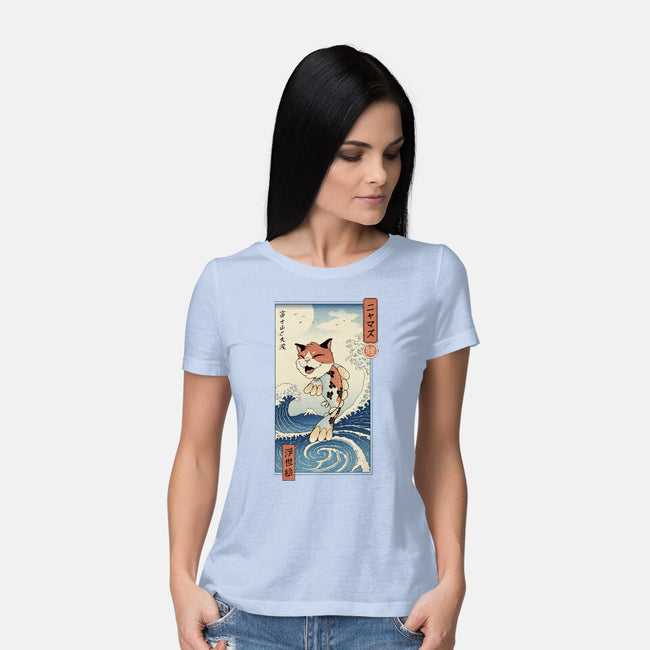 Cat Fish Ukiyo-e-Womens-Basic-Tee-vp021