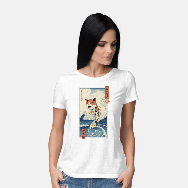 Cat Fish Ukiyo-e-Womens-Basic-Tee-vp021