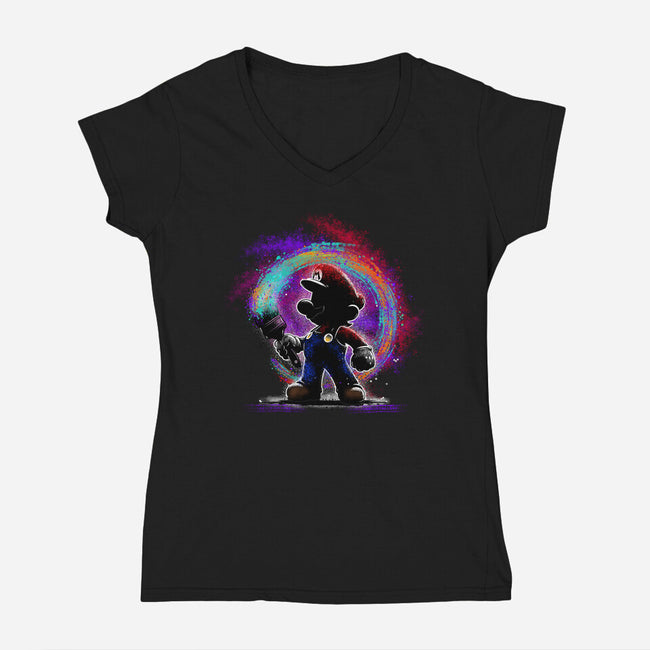 Painting Galaxies-Womens-V-Neck-Tee-alnavasord