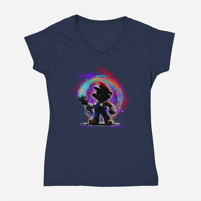 Painting Galaxies-Womens-V-Neck-Tee-alnavasord