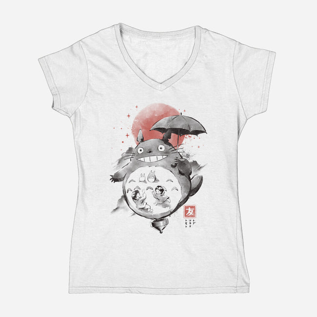 The Sky Felt Like Home-Womens-V-Neck-Tee-eduely