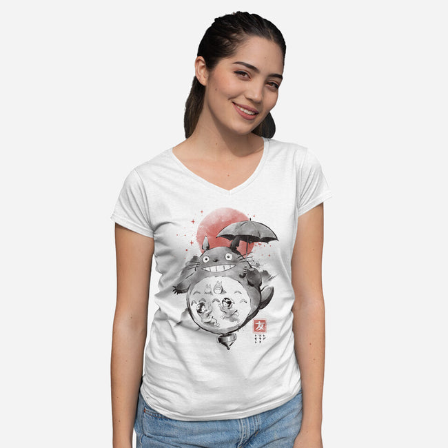 The Sky Felt Like Home-Womens-V-Neck-Tee-eduely