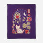 Origami Cat At Window-None-Fleece-Blanket-NemiMakeit