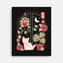 Origami Cat At Window-None-Stretched-Canvas-NemiMakeit