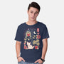 Origami Cat At Window-Mens-Basic-Tee-NemiMakeit