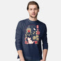 Origami Cat At Window-Mens-Long Sleeved-Tee-NemiMakeit