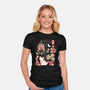 Origami Cat At Window-Womens-Fitted-Tee-NemiMakeit