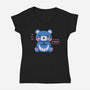 Grumpy Bear Says Nope-Womens-V-Neck-Tee-xMorfina