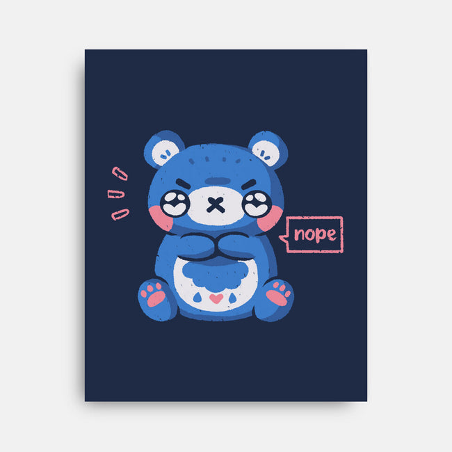Grumpy Bear Says Nope-None-Stretched-Canvas-xMorfina