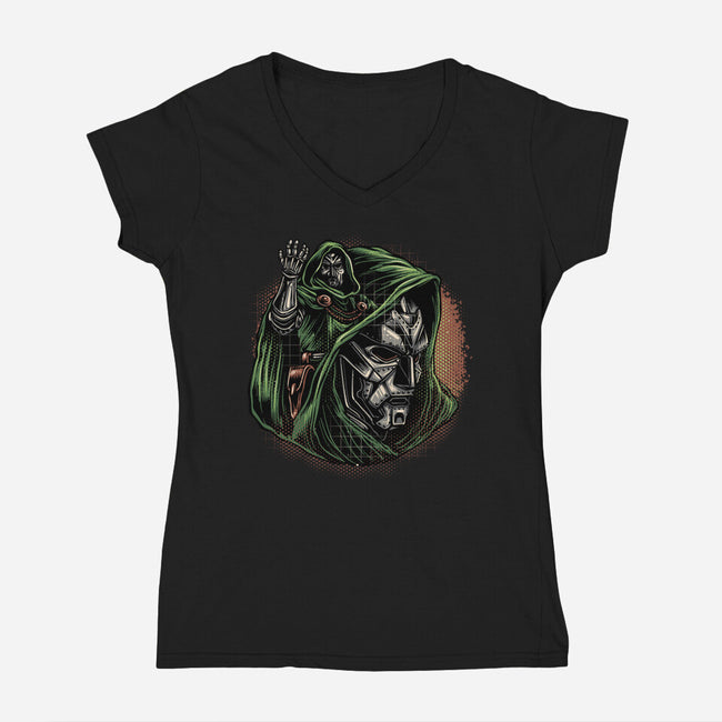 The Future Is Doomed-Womens-V-Neck-Tee-glitchygorilla