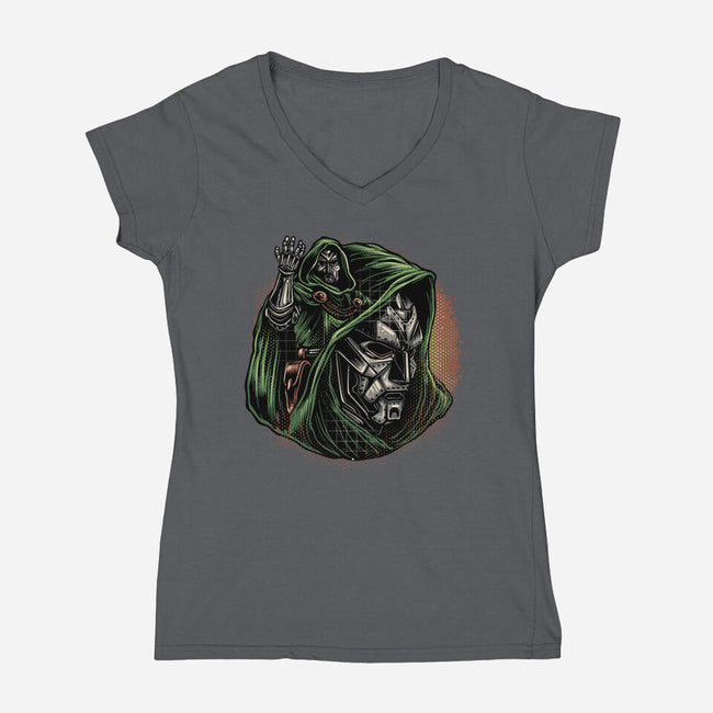 The Future Is Doomed-Womens-V-Neck-Tee-glitchygorilla