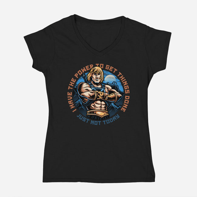 Power To Get Things Done-Womens-V-Neck-Tee-glitchygorilla