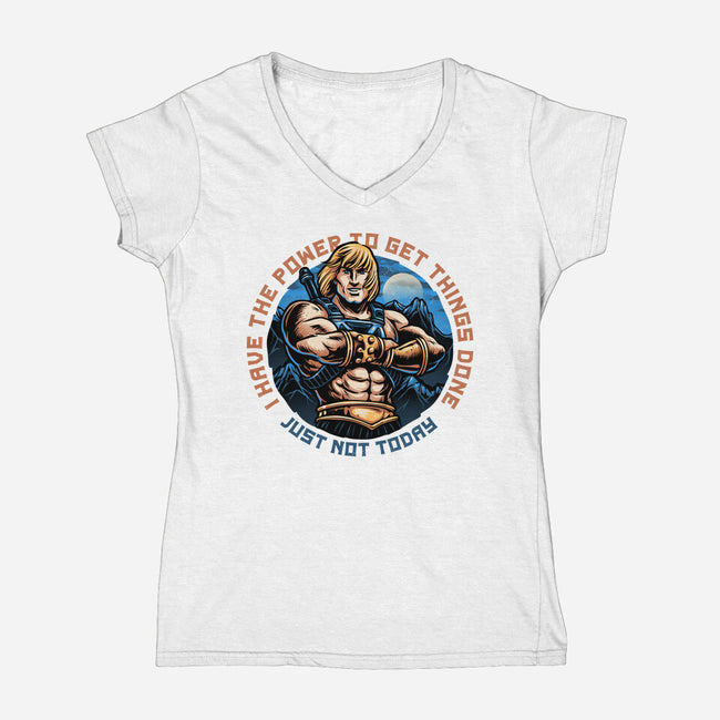 Power To Get Things Done-Womens-V-Neck-Tee-glitchygorilla