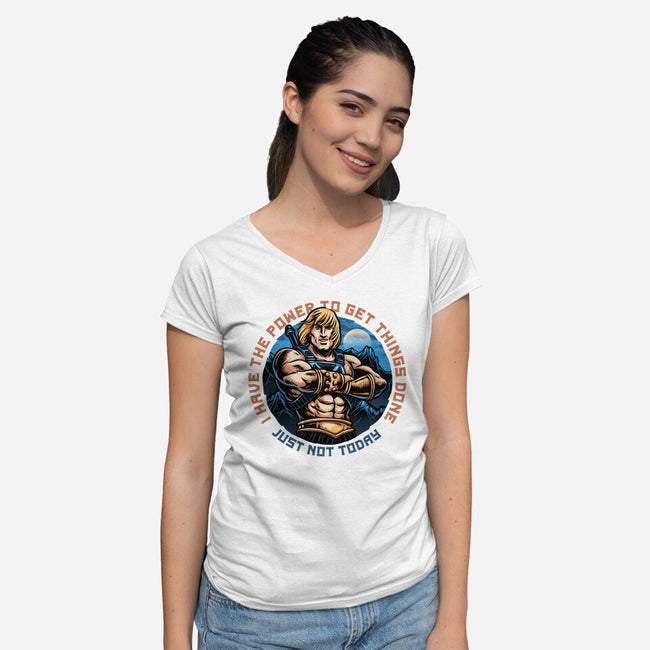 Power To Get Things Done-Womens-V-Neck-Tee-glitchygorilla
