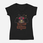 Funny Cute Mothman-Womens-V-Neck-Tee-xMorfina