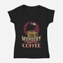 Too Murdery Without Coffee-Womens-V-Neck-Tee-Popnotic