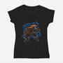 Mikey Electric Neon-Womens-V-Neck-Tee-Badbone Collections