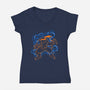 Mikey Electric Neon-Womens-V-Neck-Tee-Badbone Collections