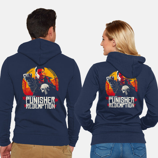 Punisher Redemption-Unisex-Zip-Up-Sweatshirt-teesgeex
