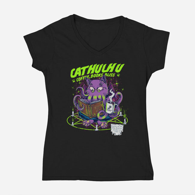 Necro No Meow-Womens-V-Neck-Tee-joerawks