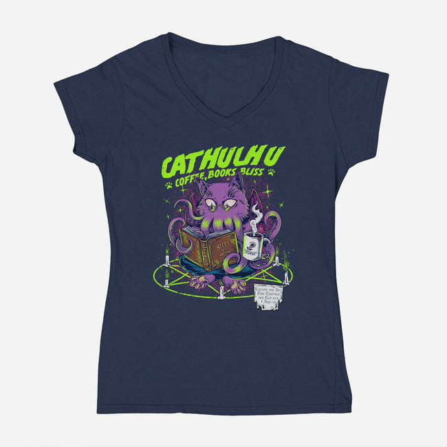Necro No Meow-Womens-V-Neck-Tee-joerawks