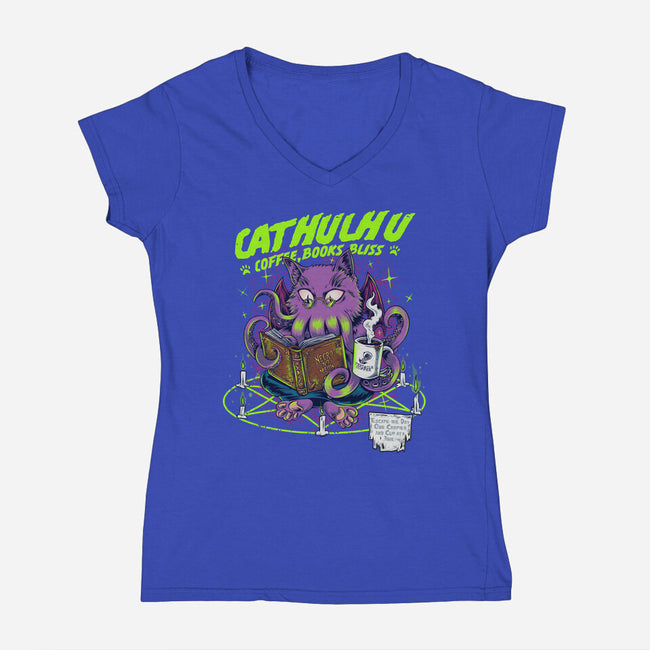 Necro No Meow-Womens-V-Neck-Tee-joerawks