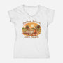 Coffee Books And Zero People-Womens-V-Neck-Tee-joerawks